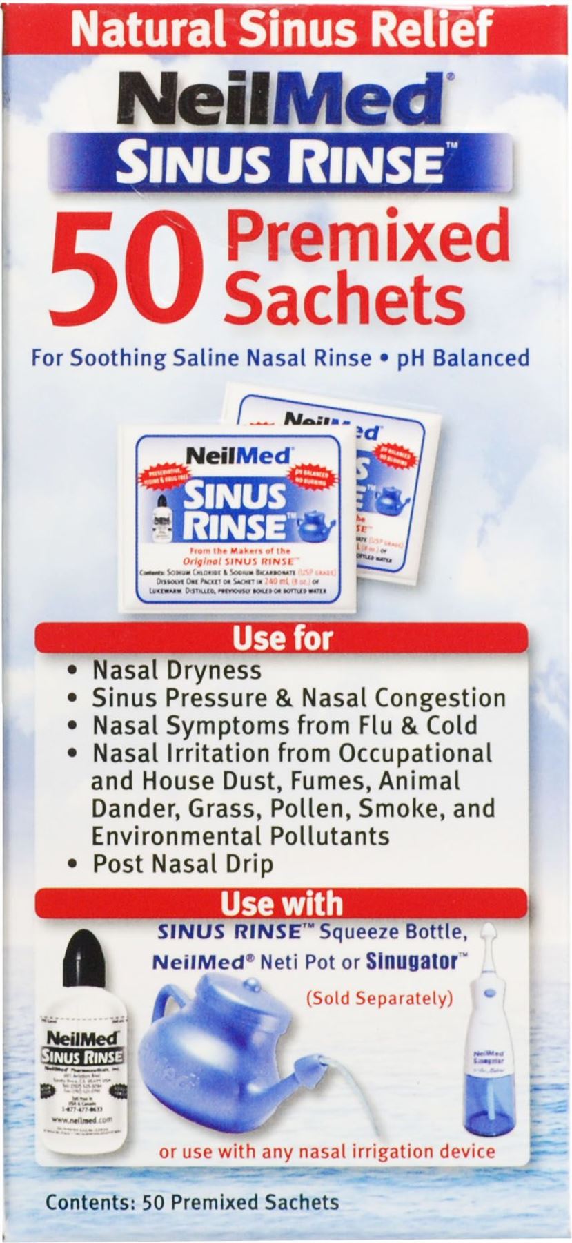 NeilMed Sinus Rinse 50 Refill Sachets eBay
