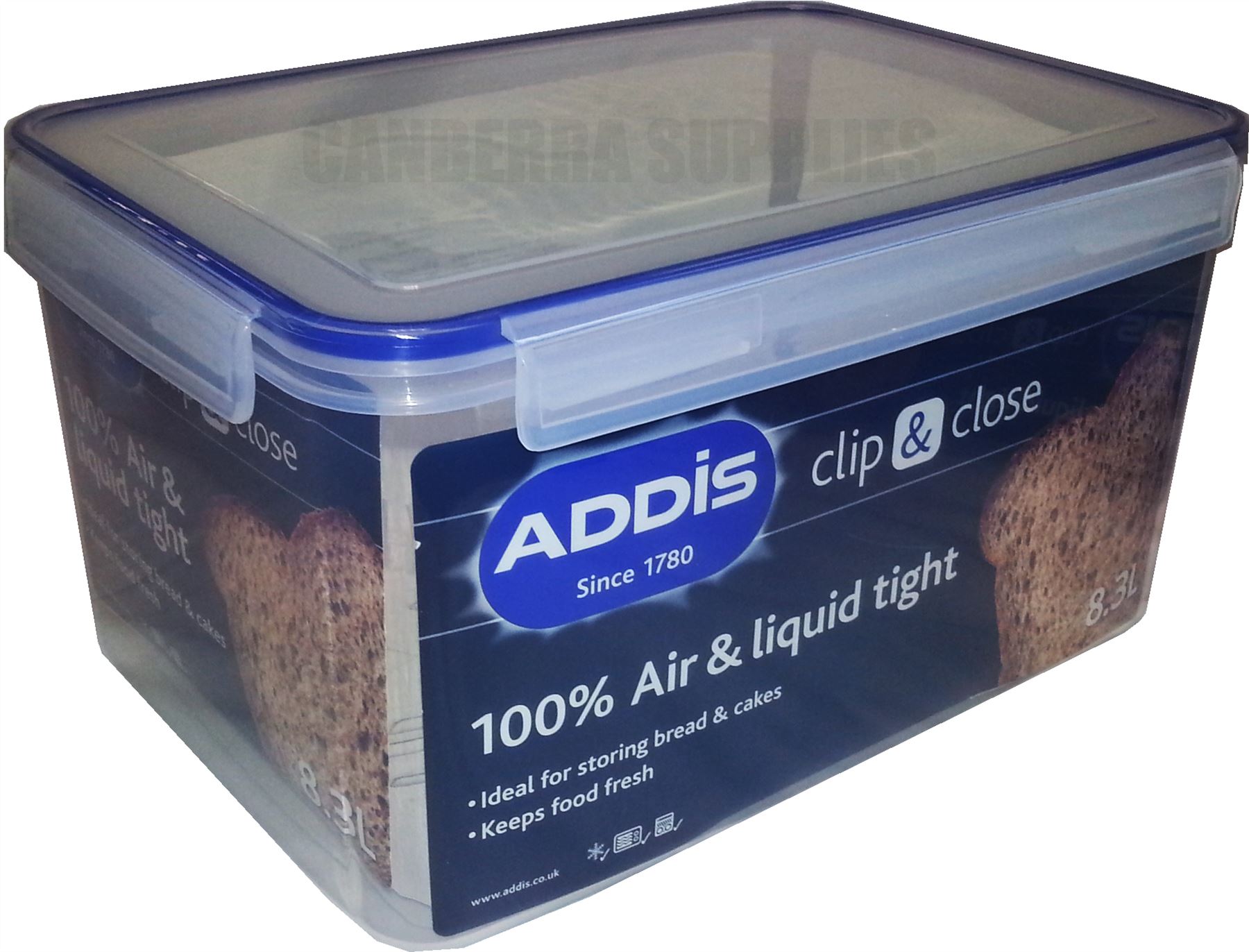 ADDIS CLIP & CLOSE RECTANGULAR FOOD STORAGE CONTAINER 8.3L AIR TIGHT