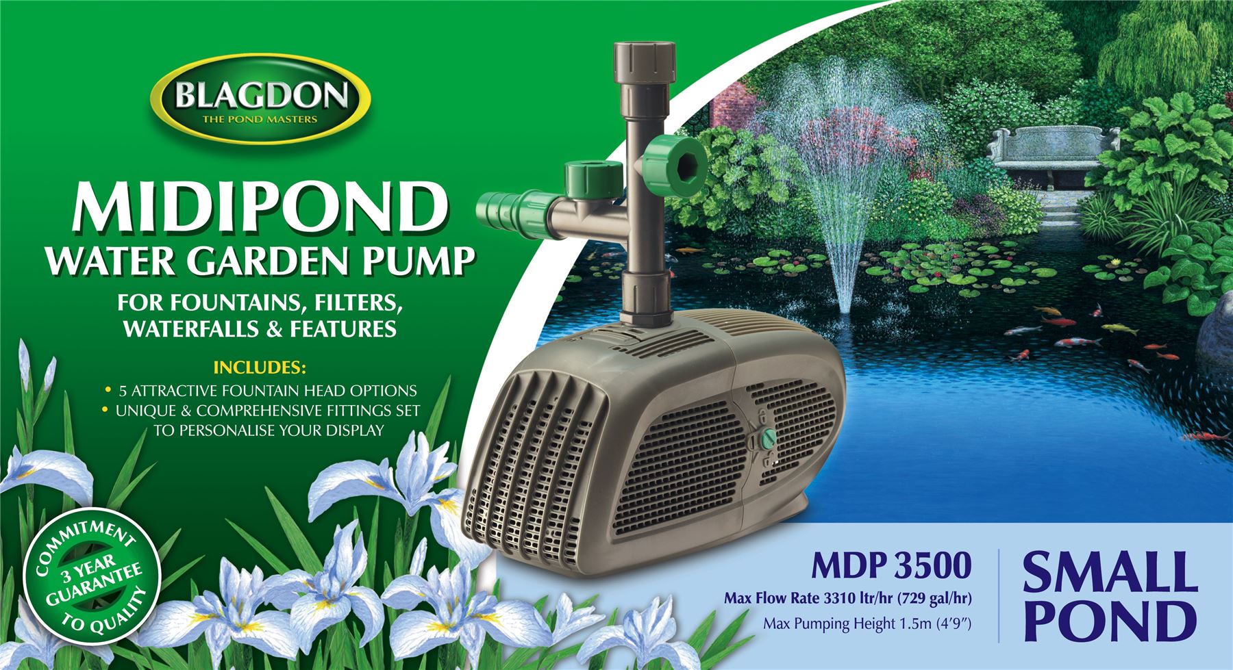 BLAGDON GARDEN MIDIPOND SMALL POND FOUNTAIN WATER FEATURE WATER PUMP