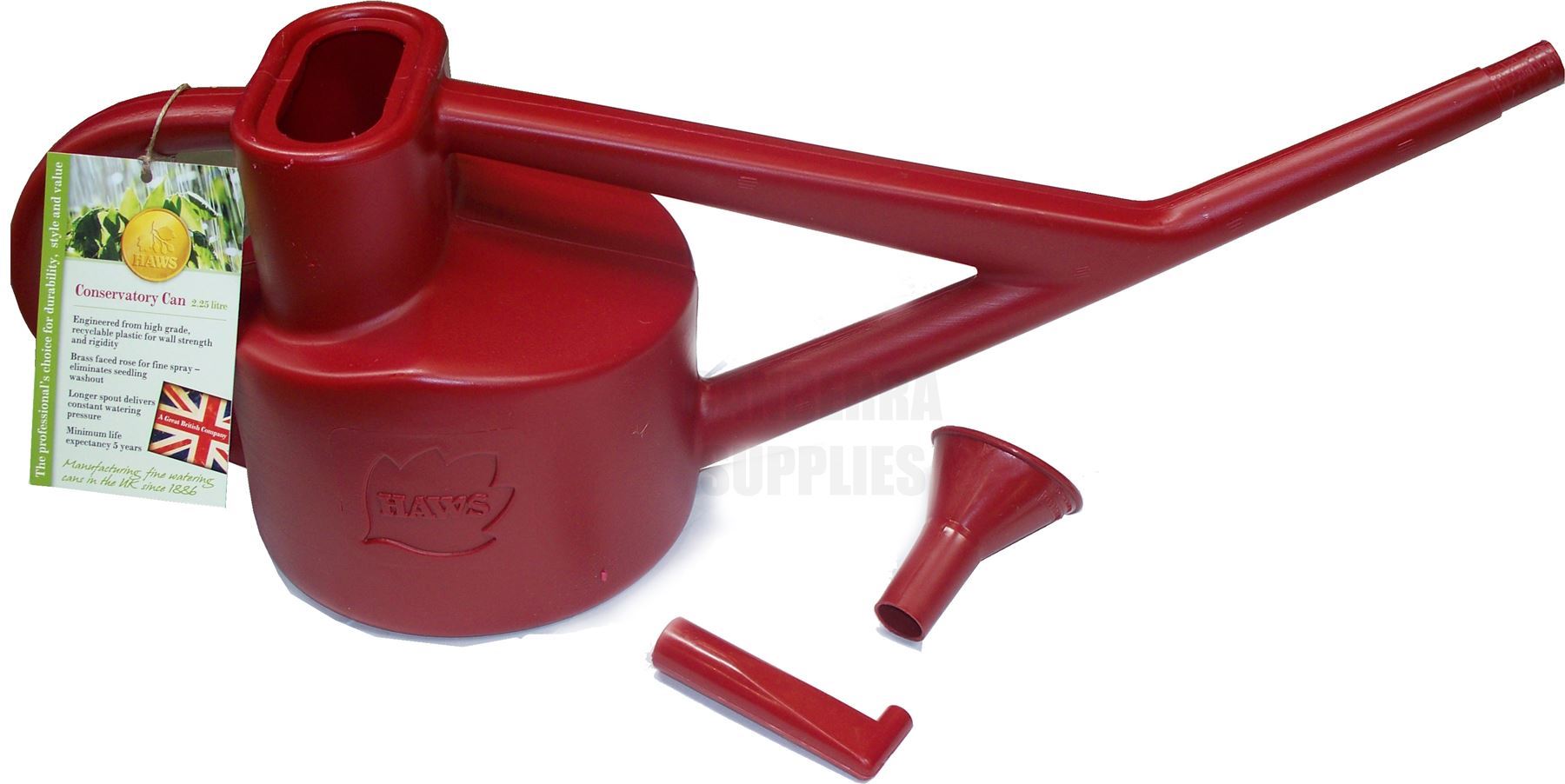 HAWS CONSERVATORY WATERING CAN HOUSE PLANT HANGING BASKETS GARDEN 2.25L RED