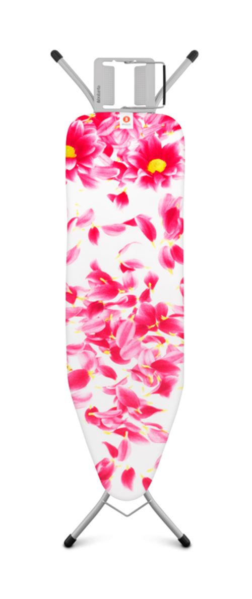 Brabantia Ironing Board With Steam Iron Rest Pink Flower Cover Size B