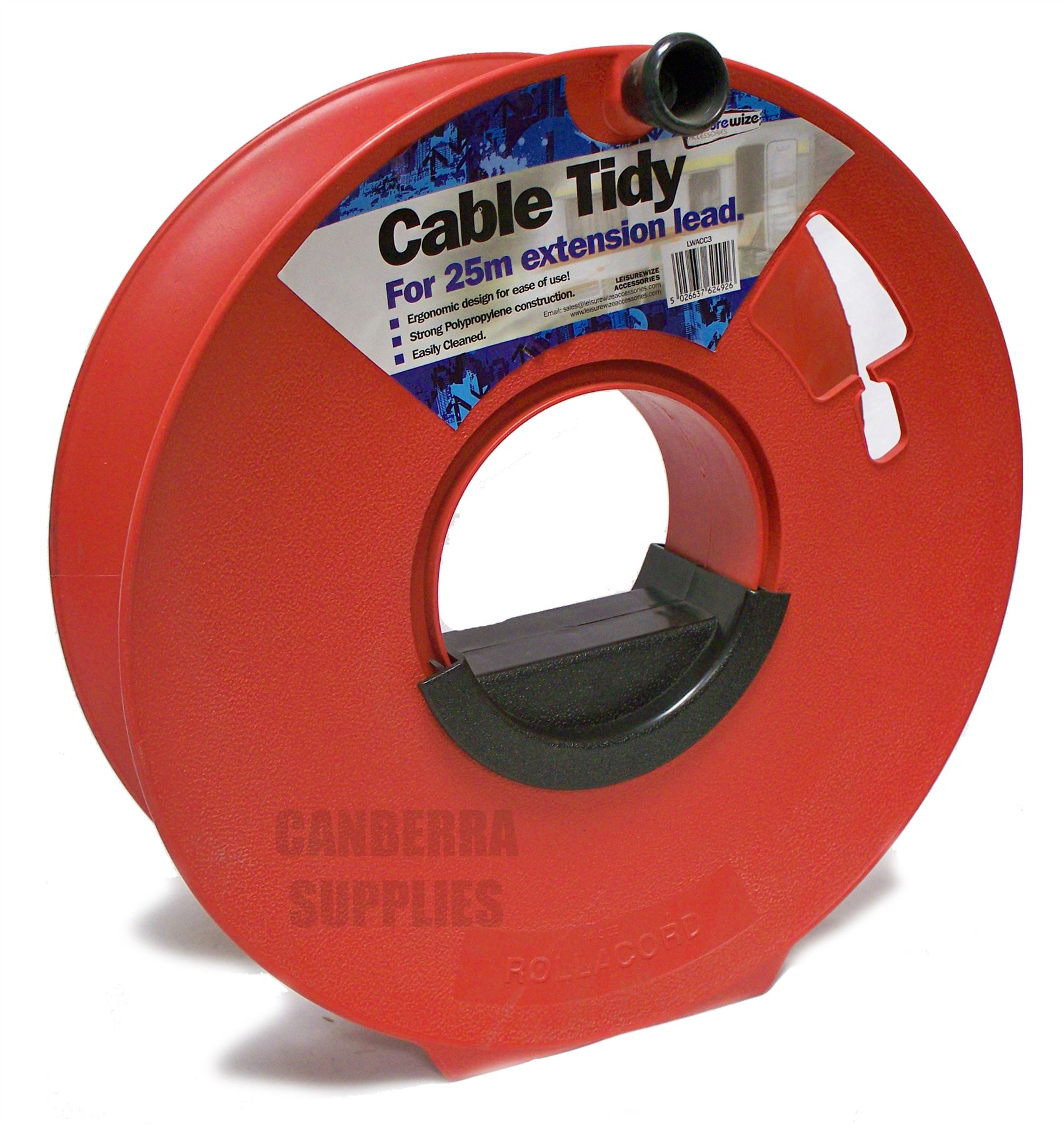 UNIVERSAL CARAVAN ELECTRIC HOOK UP EXTENSION LEAD CORD STORAGE WHEEL