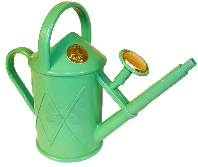 HAWS HERITAGE INDOOR 1 LITRE WATERING CAN BRASS ROSE SAGE GREEN OUTDOOR