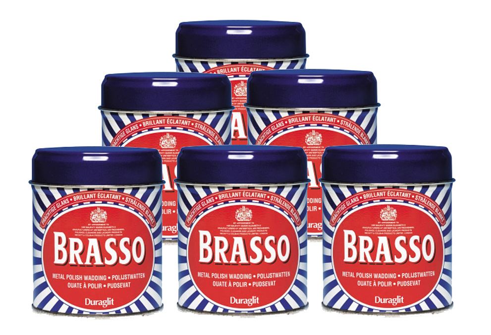 6 X BRASSO WADDING DURAGLIT METAL BRASS POLISH 75G TIN eBay