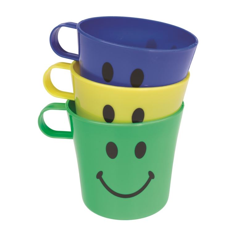 3 x Childrens Plastic Drinks Cups Mugs Party Picnic Smiley face eBay
