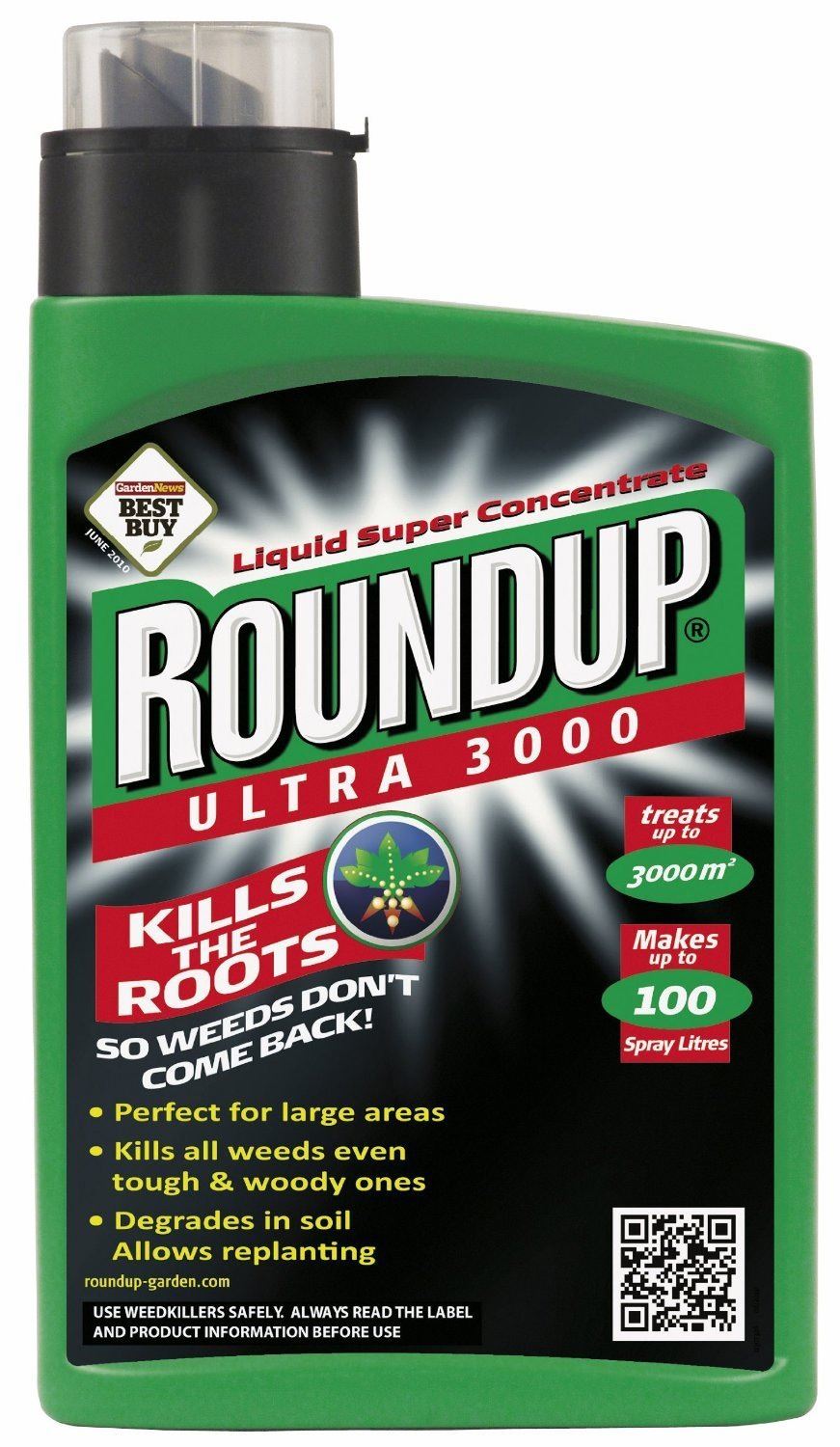 ROUNDUP ULTRA 3000 SUPER CONCENTRATE TOUGH & WOOD WEED KILLER 1 LITRE