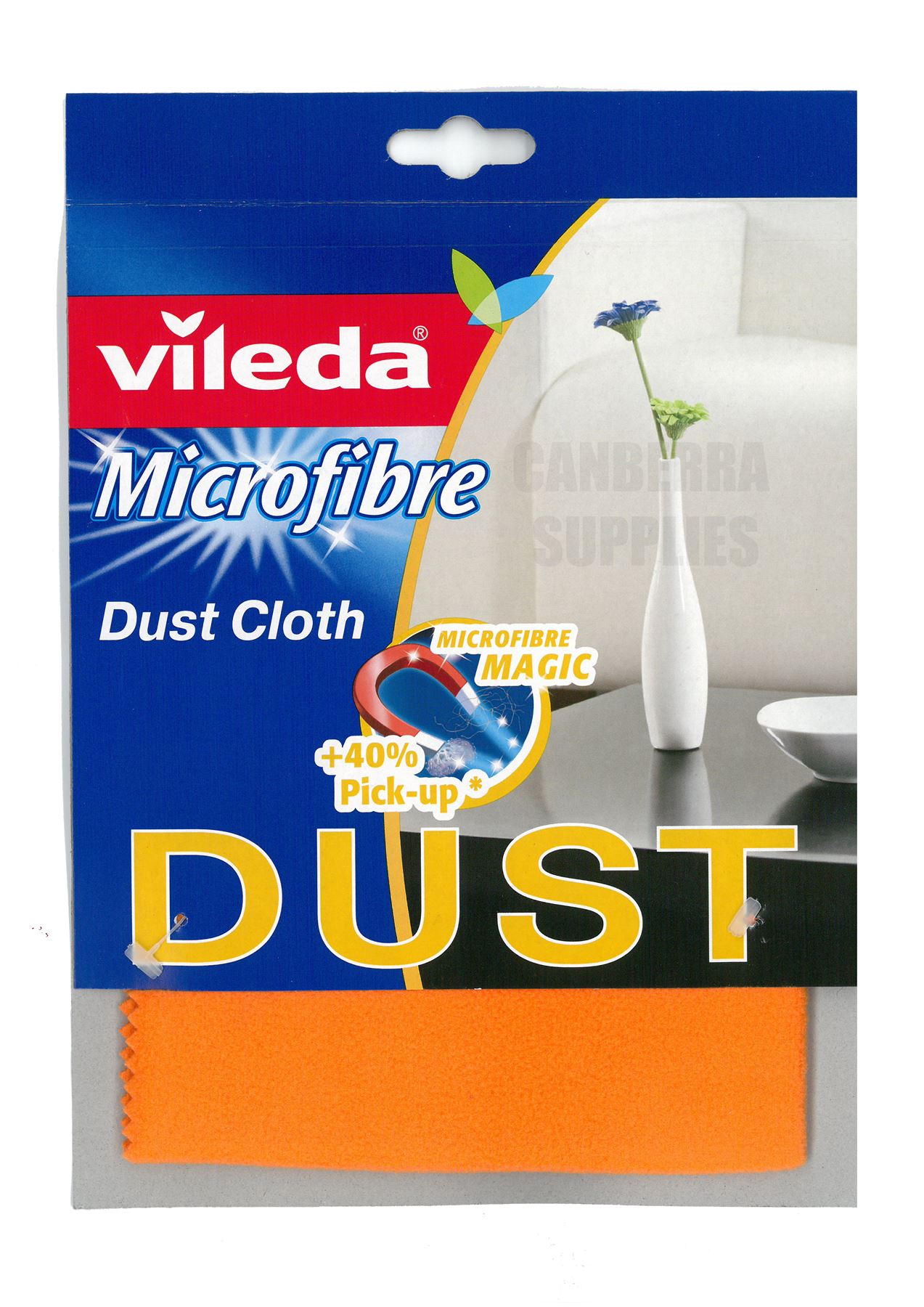 1 x VILEDA SOFT DUST DUSTER CLEANING CLOTH 100 MICROFIBRE PICKS UP
