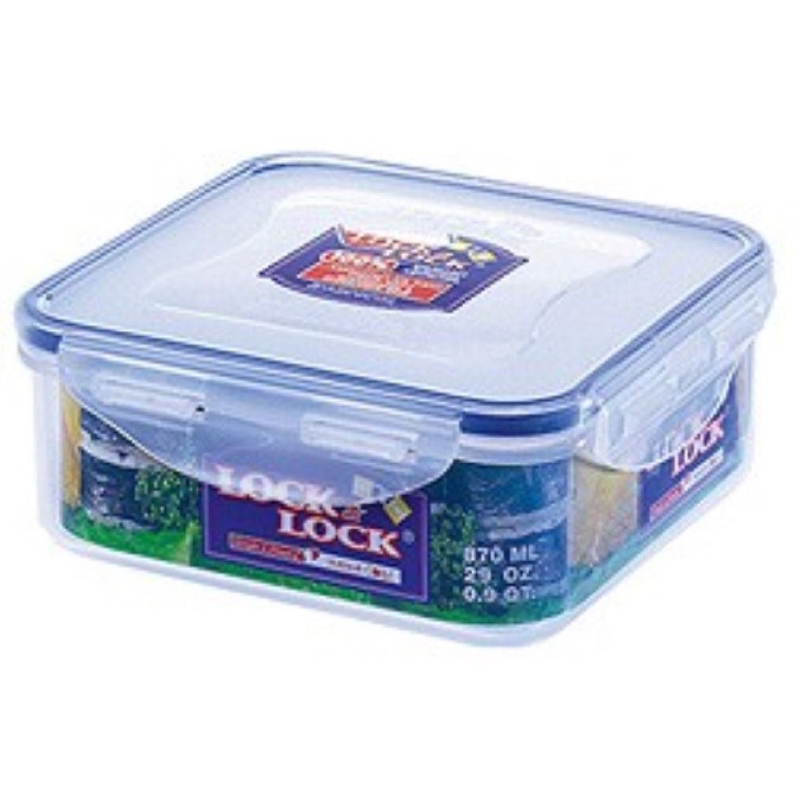 LOCK & LOCK PLASTIC SQUARE AIR TIGHT FOOD CONTAINER 29oz / 3.6 Cup