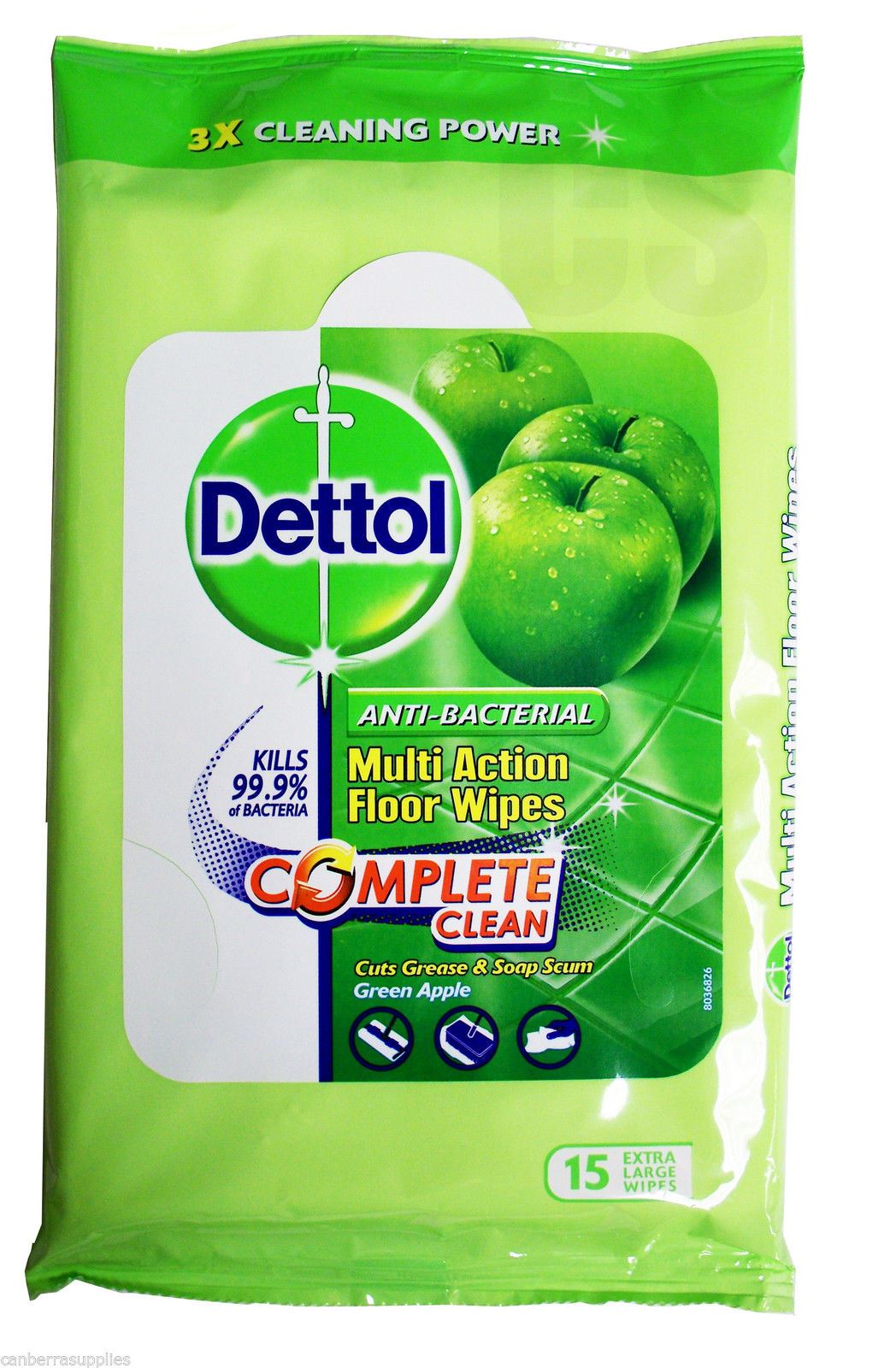 Dettol Multi Action Floor Wipes X 15 Anti Bacterial Green Apple eBay