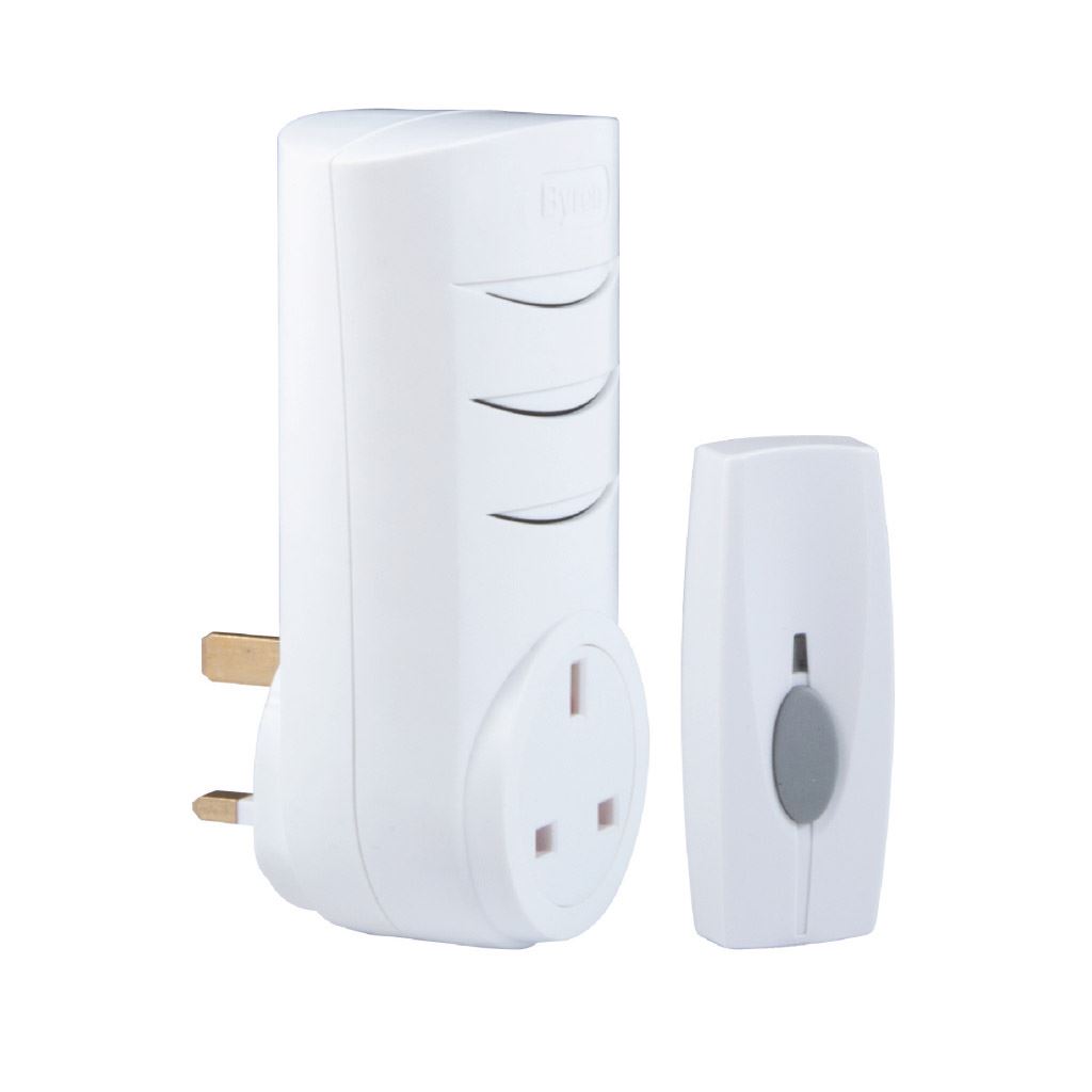 Byron BY103 Wireless Plug In Door Bell Chime Kit + Through Socket 4