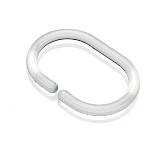 CROYDEX CLEAR SHOWER CURTAIN RAIL C RINGS HOOKS PACK OF 12 6CM CLEAR