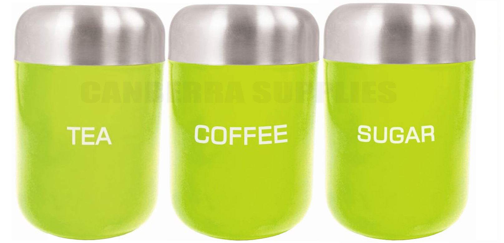lime tea coffee sugar canisters