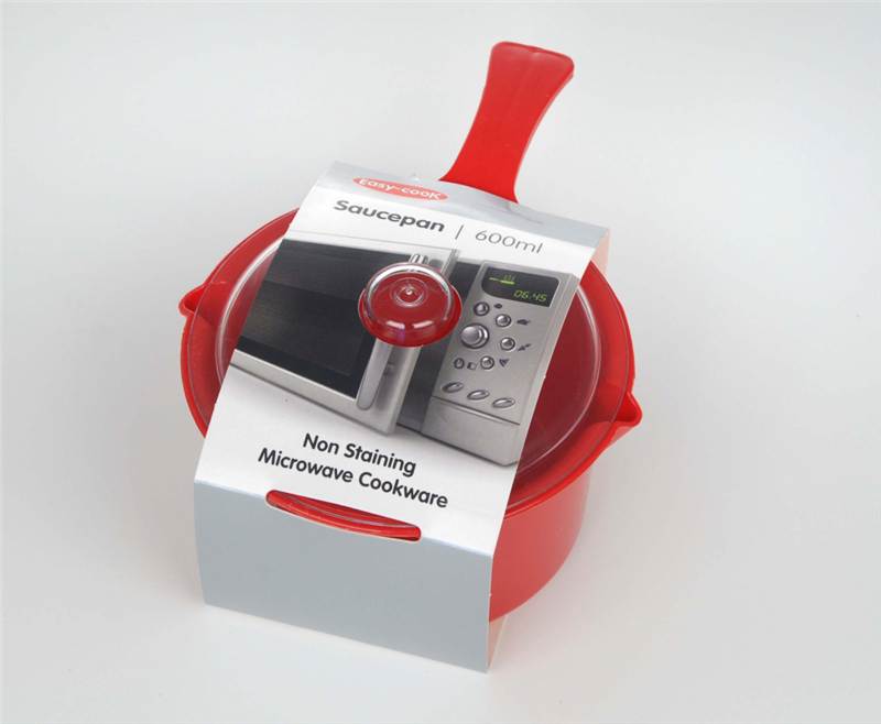 Easy Cook 600ml Red Microwave Microwaveable Stain Free Sauce Milk pan