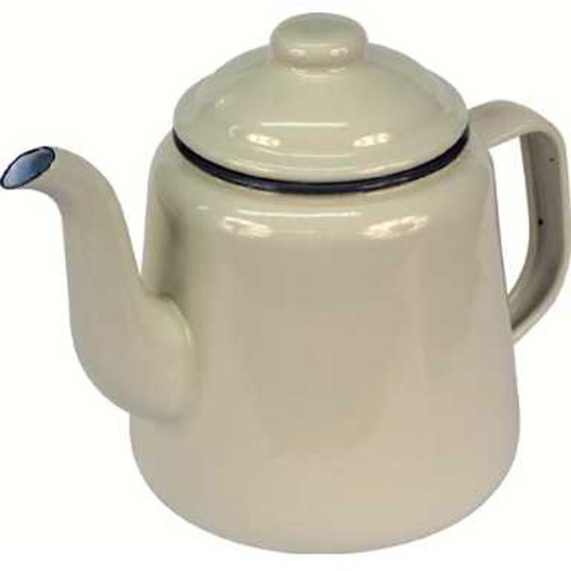 FALCON CREAM ENAMEL TEA POT WITH HANDLE & LID CAMPING TEAPOT eBay