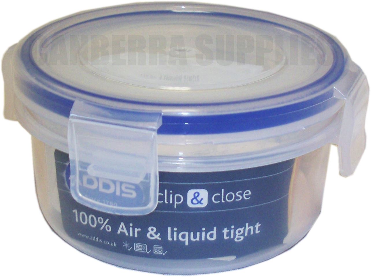 ADDIS CLIP & CLOSE ROUND FOOD STORAGE BOX CONTAINER 240ML AIR TIGHT