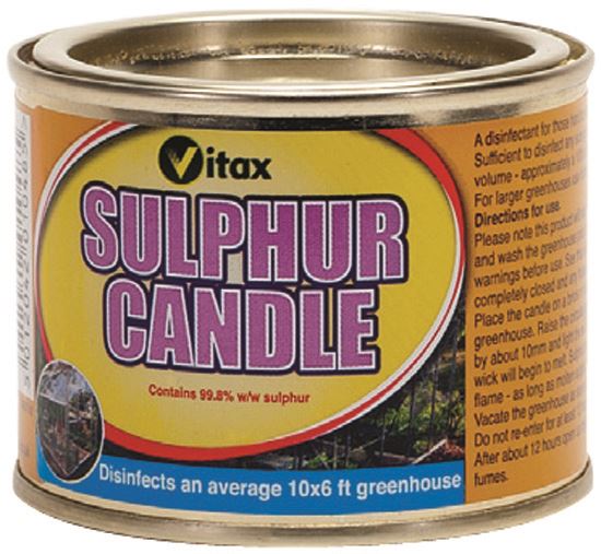VITAX 300G GREENHOUSE SULPHUR CANDLE PEST FUNGUS CONTROL FUMIGATOR TIN