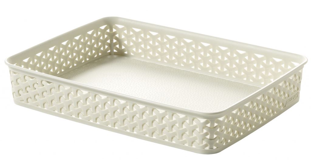Curver My Style Vintage White Rattan A4 Stationary Paper Storage Tray Basket eBay