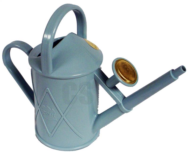 HAWS HERITAGE INDOOR 1 LITRE WATERING CAN BRASS ROSE LIGHT BLUE