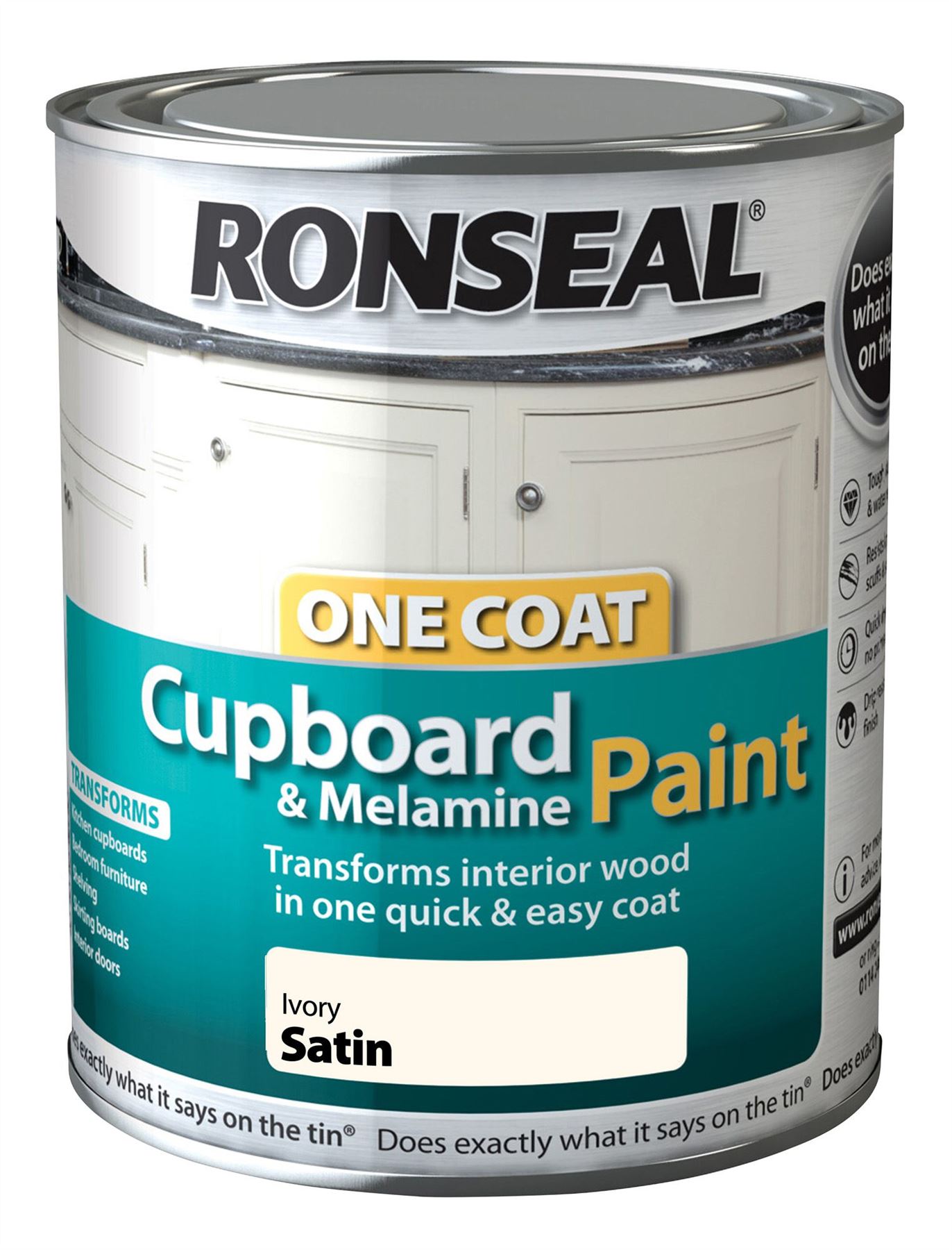 RONSEAL ONE COAT CUPBOARD MELAMINE & MDF PAINT 750ML 6 COLOURS eBay