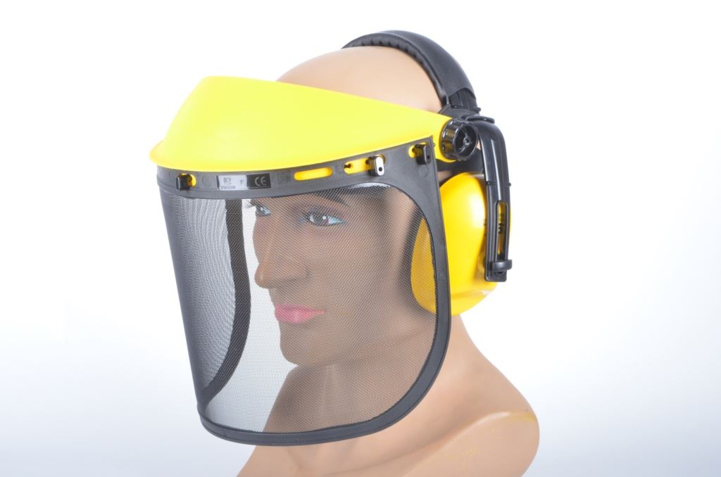 ALM Grass & Hedge Trimmer Safety Visro Helmet with Ear Defenders