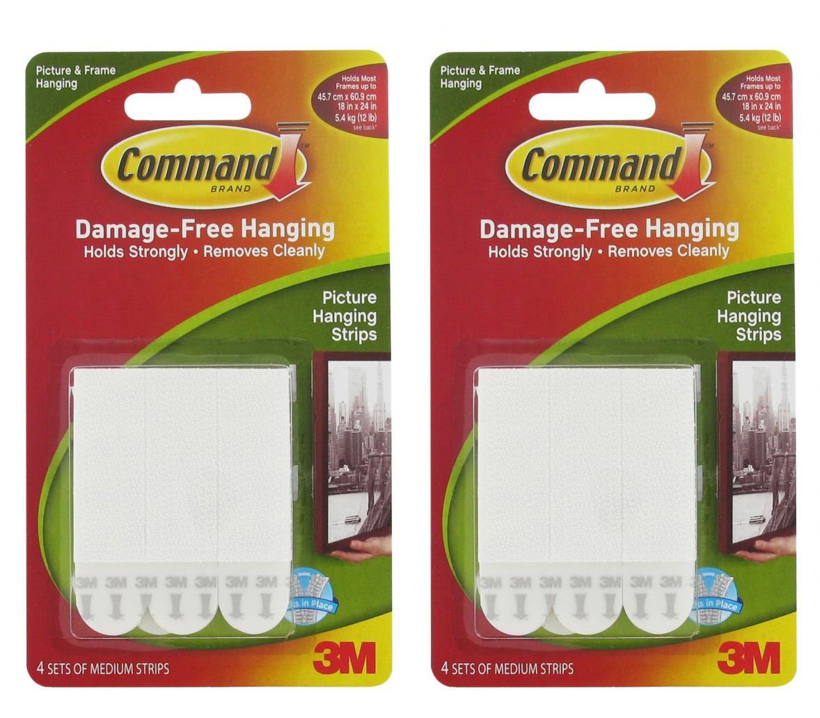 8 x 3M COMMAND MEDIUM PICTURE POSTER ADHESIVE DAMAGE FREE HANGING