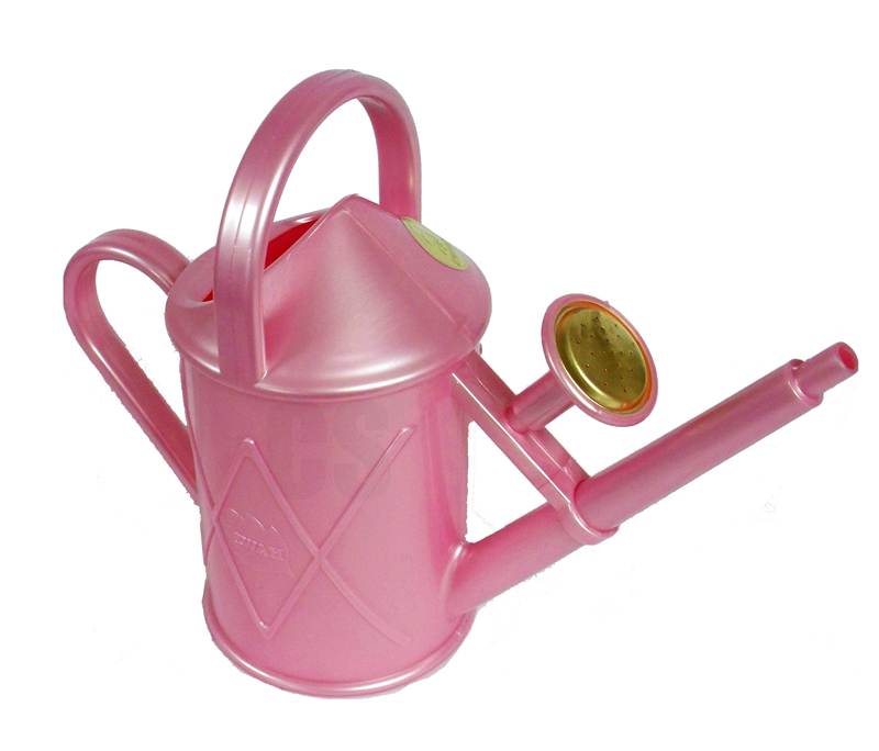 HAWS HERITAGE INDOOR 1 LITRE WATERING CAN BRASS ROSE PINK OUTDOOR