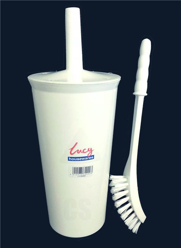 LUCY WHITE PLASTIC BATHROOM TOILET BRUSH AND HOLDER SET BRAND NEW eBay
