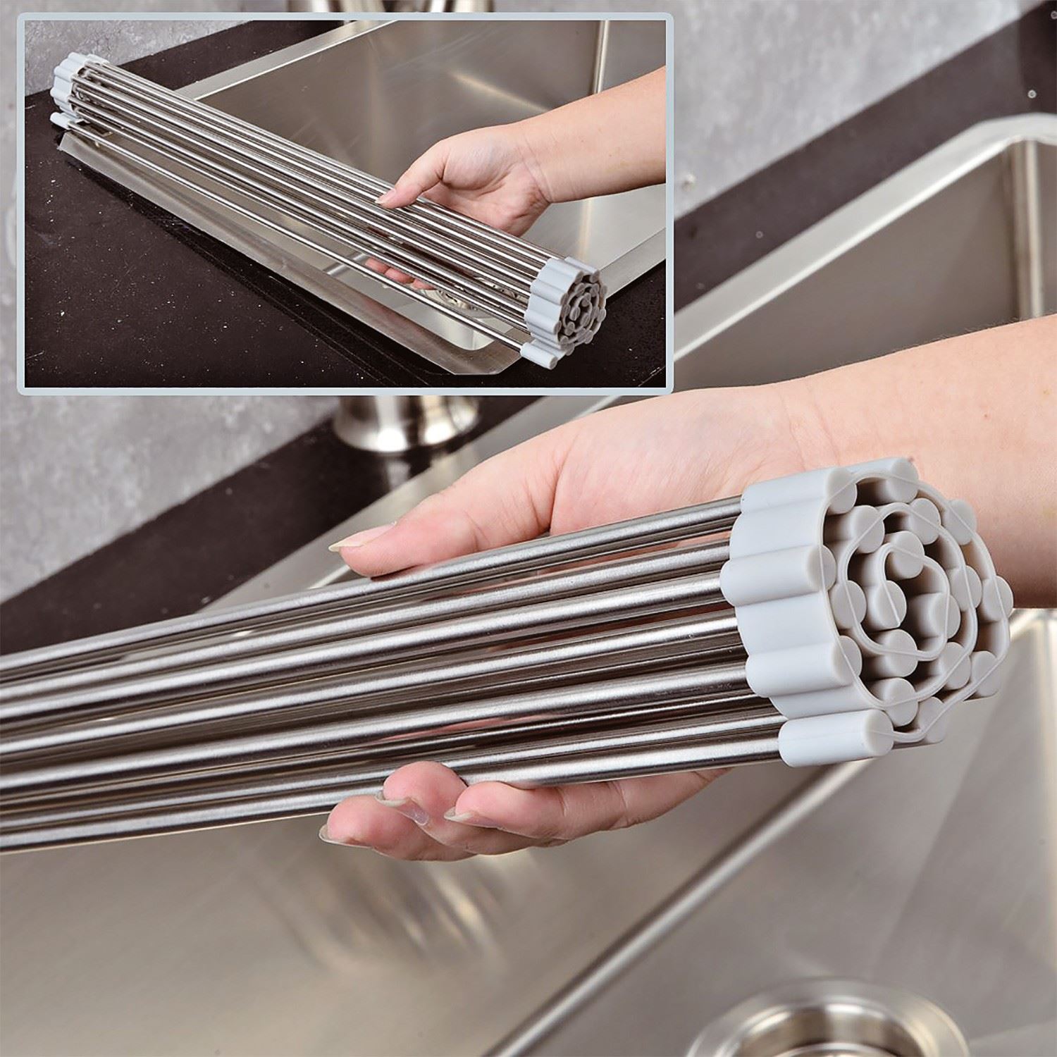Sopra il bagno lavello cucina scolapiatti stendino avvolgibile ...