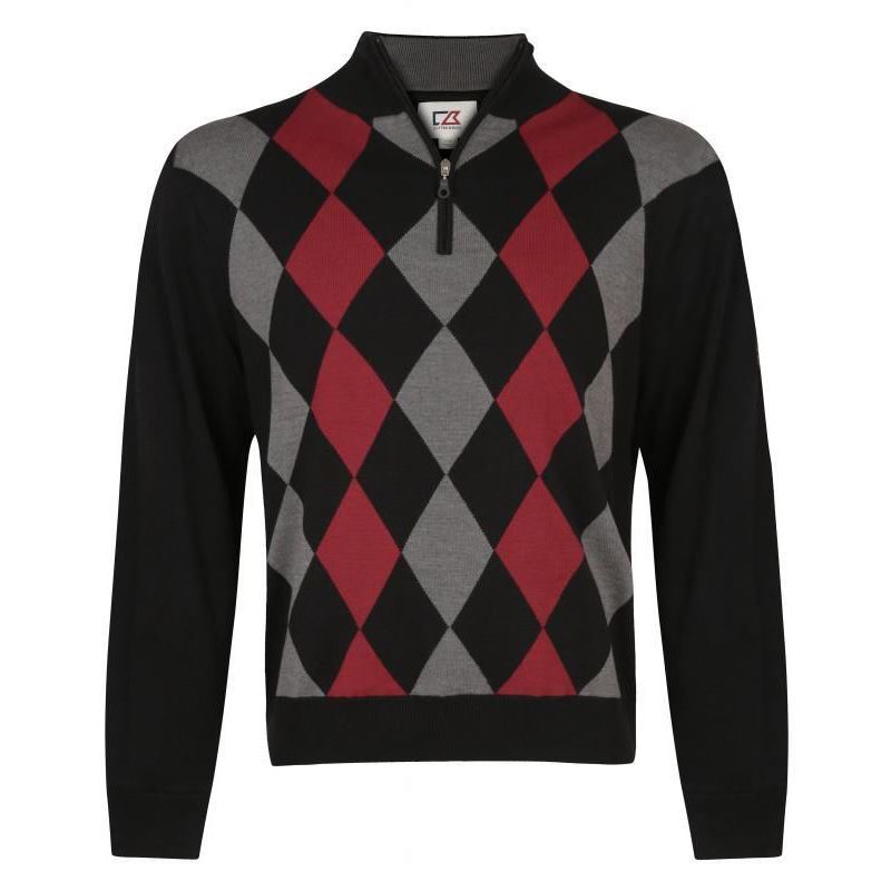 2015 Cutter & Buck Argyle WindBarrier Thermal Jumper Golf Pullover