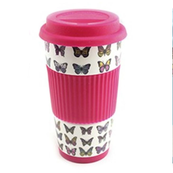 Leonardo Ceramic Travel Mug Go Cup Silicone Lid Coffee eBay