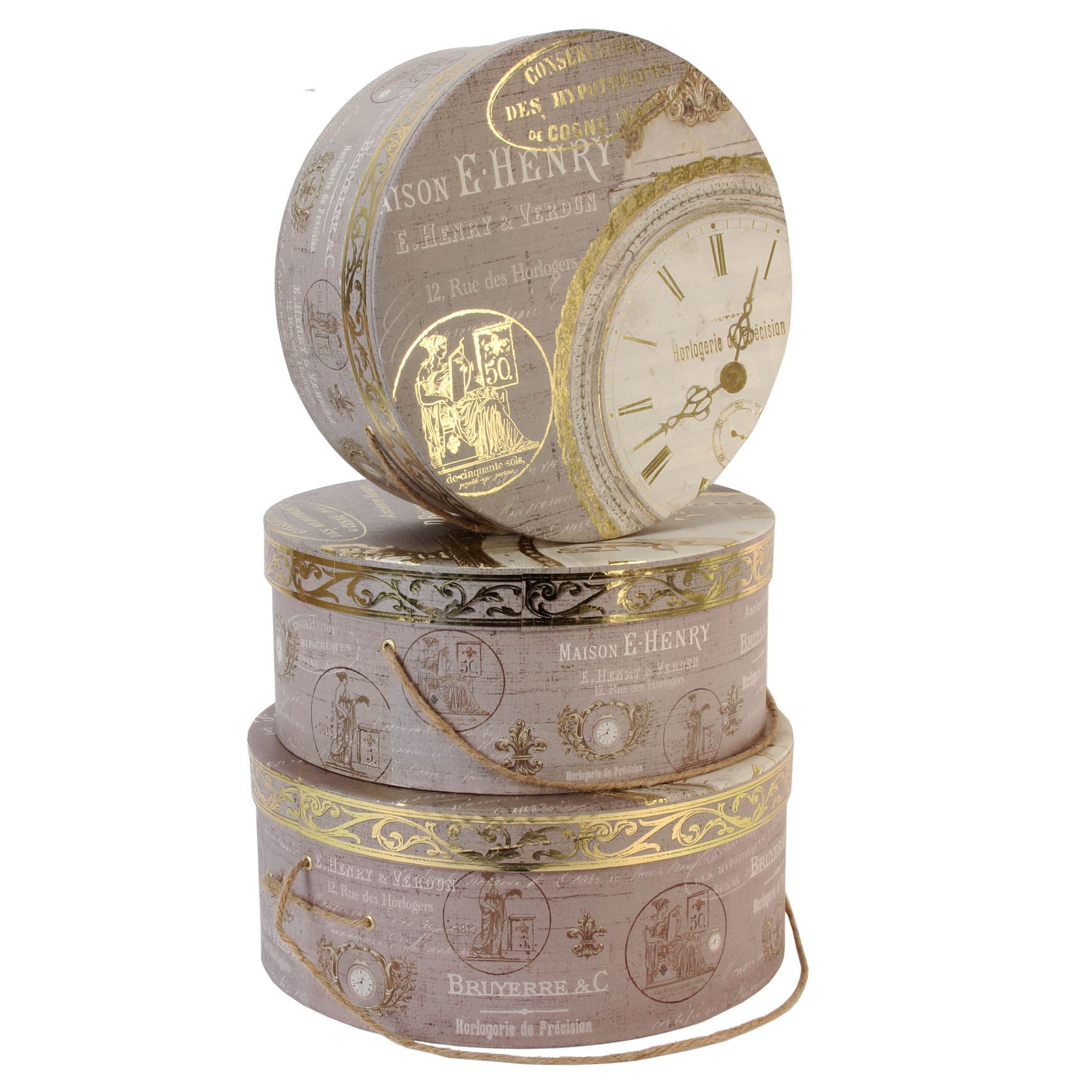 Tri Coastal Design Hat Boxes Set of 3 Nesting Storage Box Home Décor