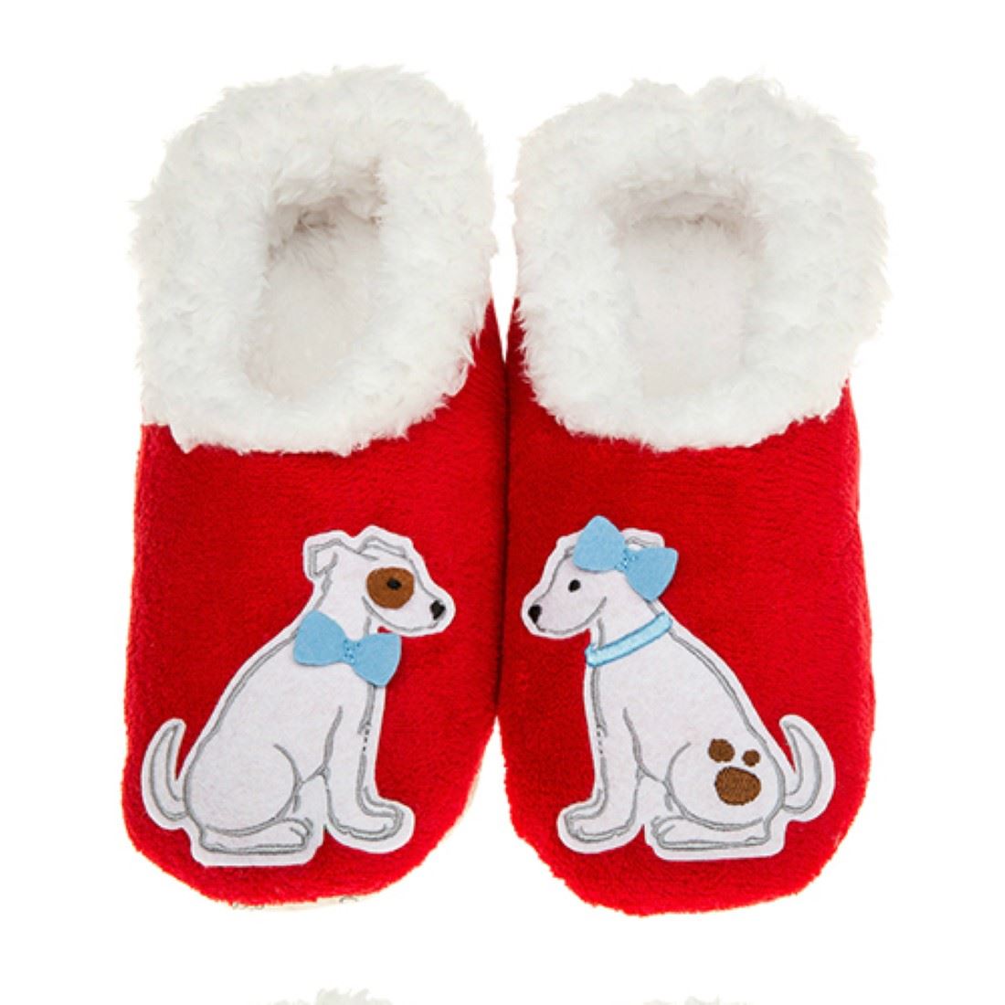 Snoozies Slippers Fun Splitz Red Dogs Applique Ladies UK 5/6 6/7 eBay