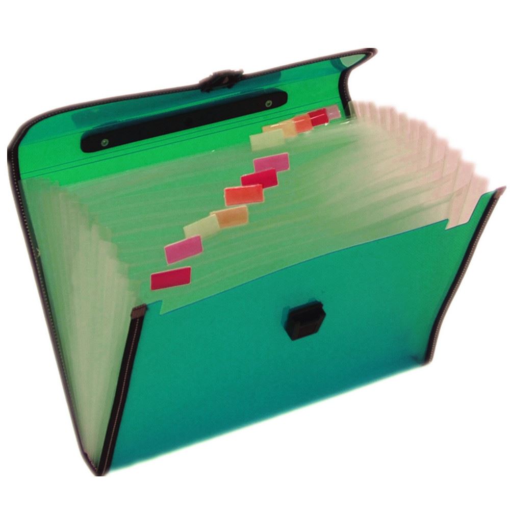 A4 Office Home School Expanding File 13 Pockets Folder Storage Case