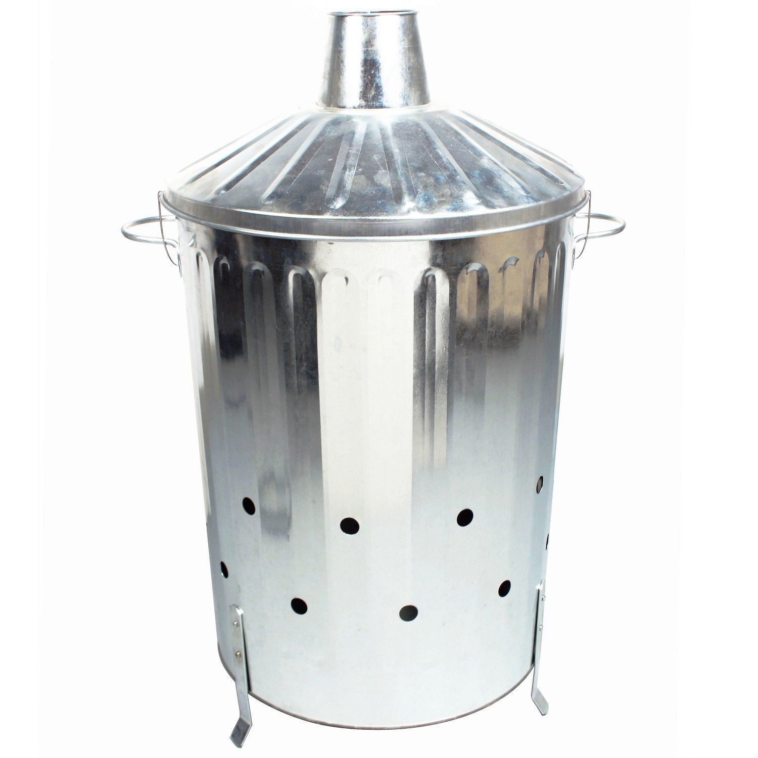 90 Litre Galvanised Metal Incinerator Fire Burning Bin with Special