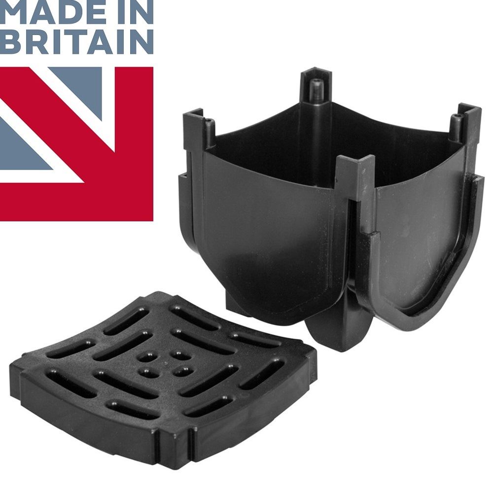 Drain Channel Quad Box End Cap Outlet Drainage Plastic PVC Heavy Duty