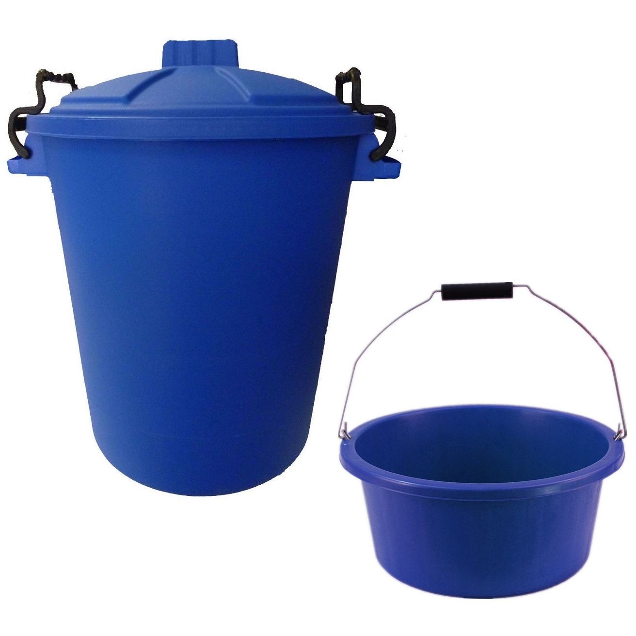 16 Litre Colour Feed Bucket & 50 Litre Plastic Colour Bin Shallow