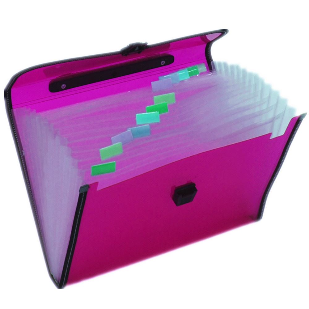 A4 Office Home School Expanding File 13 Pockets Folder Storage Case