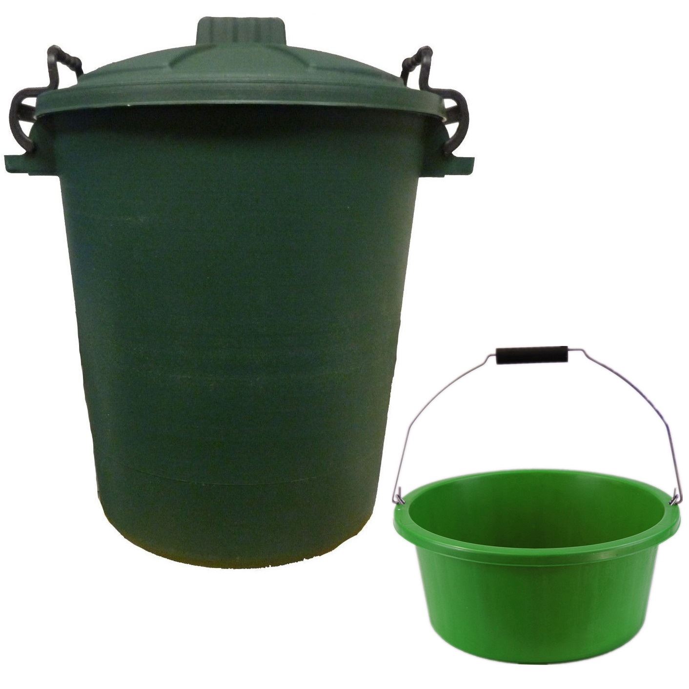 16 Litre Colour Feed Bucket & 50 Litre Plastic Colour Bin Shallow