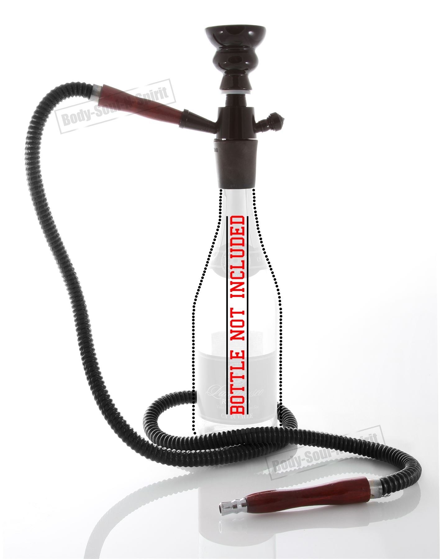 Portable Bottle Hookah Stem + Black Hose Shisha Pipe Bowl BOTTLE NOT