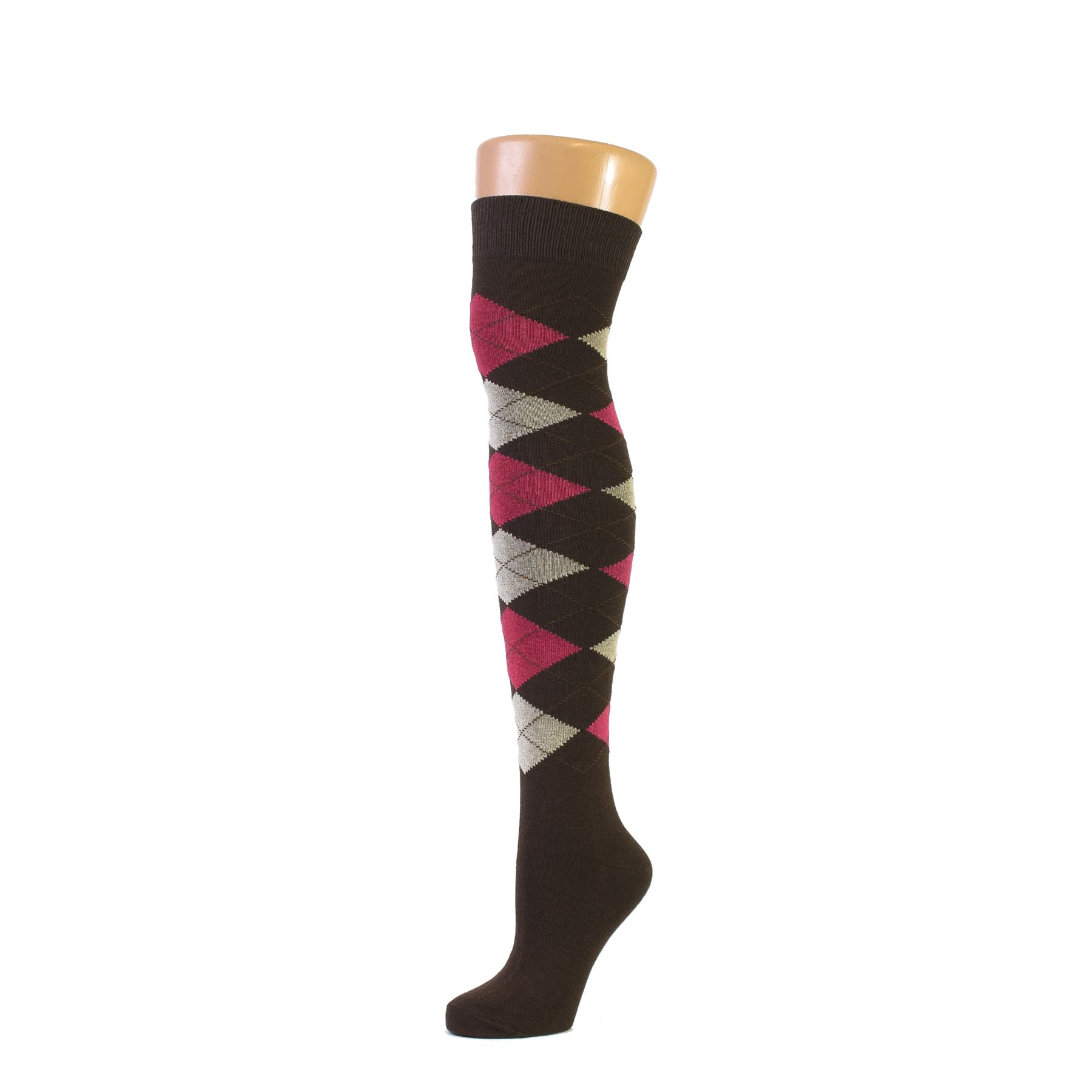 Argyle Pattern Over The Knee Socks eBay