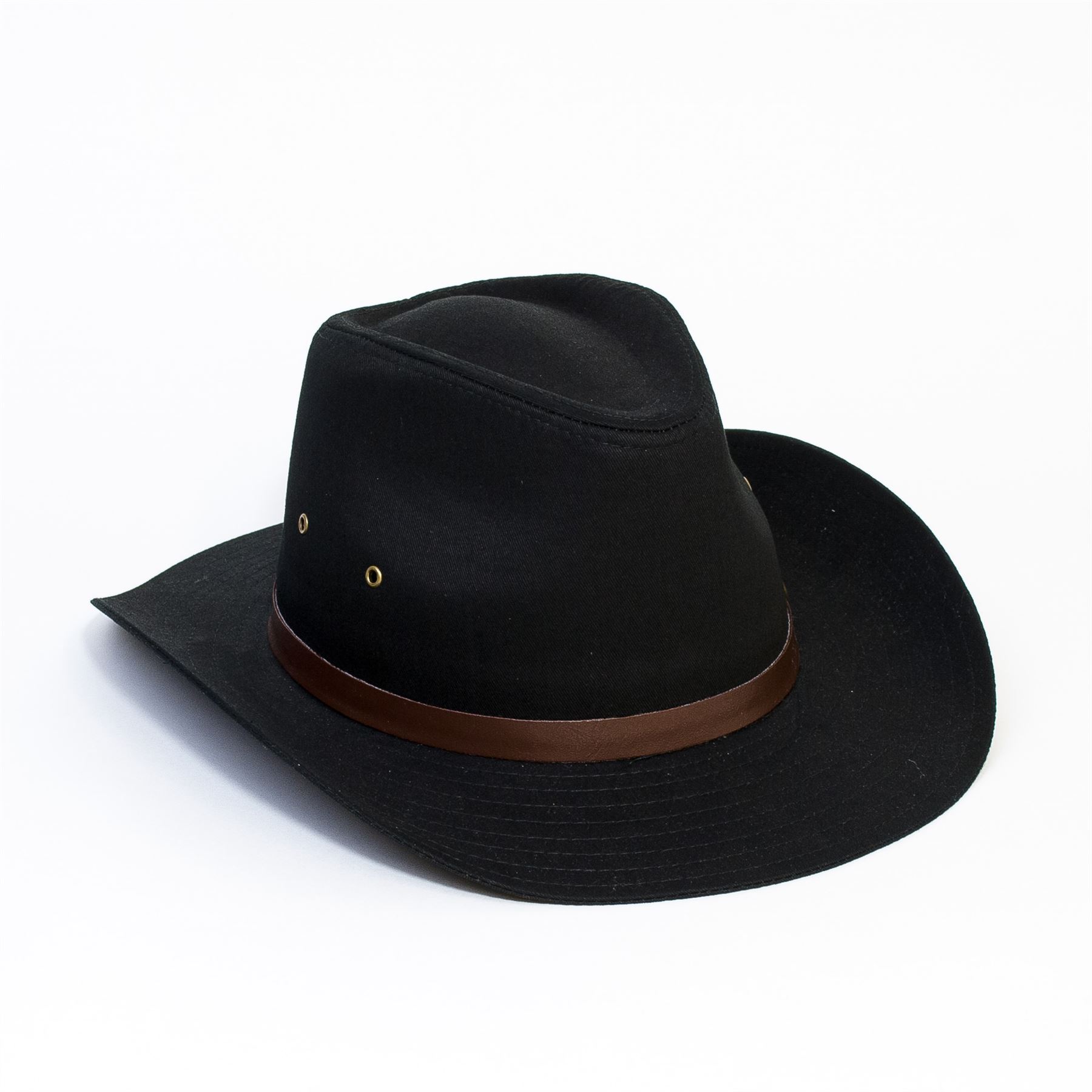 Cowboy Stetson Style Black Cotton Hat eBay