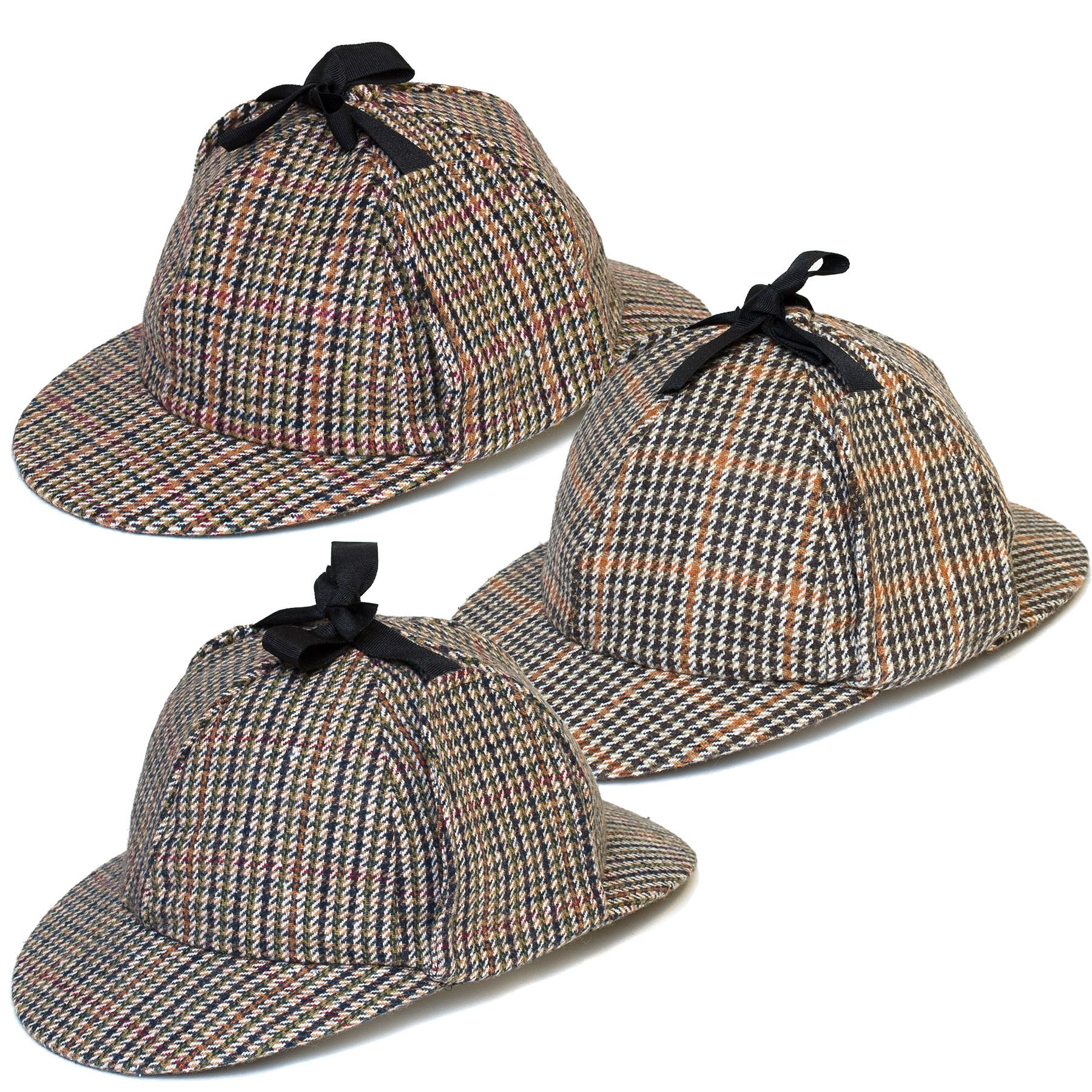 Wool Blend Sherlock Holmes Style Hat with Black Ribbon