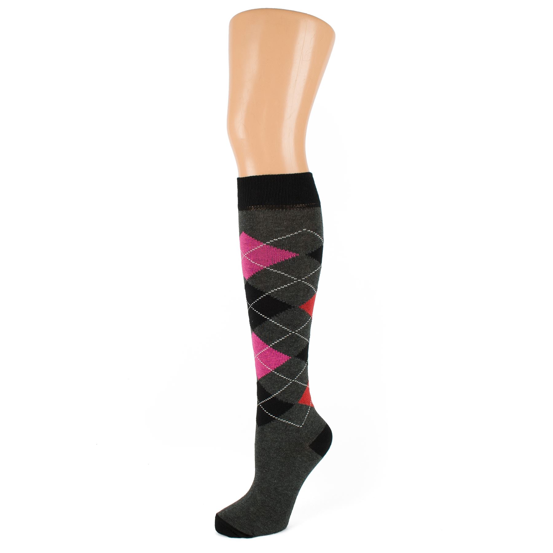 Argyle Design Charcoal Grey Knee High Socks eBay