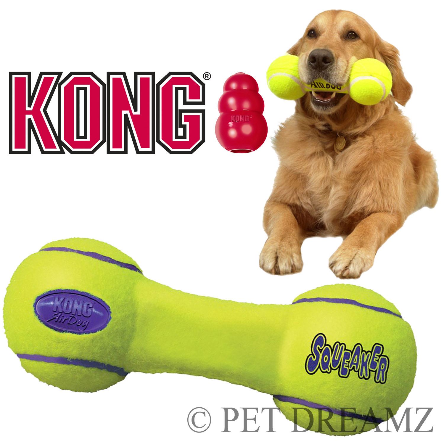 KONG AIR DOG PUPPY SQUEAKER FETCH RETRIEVAL DUMBBELL TOY 3 SIZES eBay