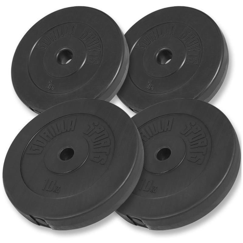 Gorilla Sports 2x 10KG 2x 5KG Vinyl Weight Plates eBay