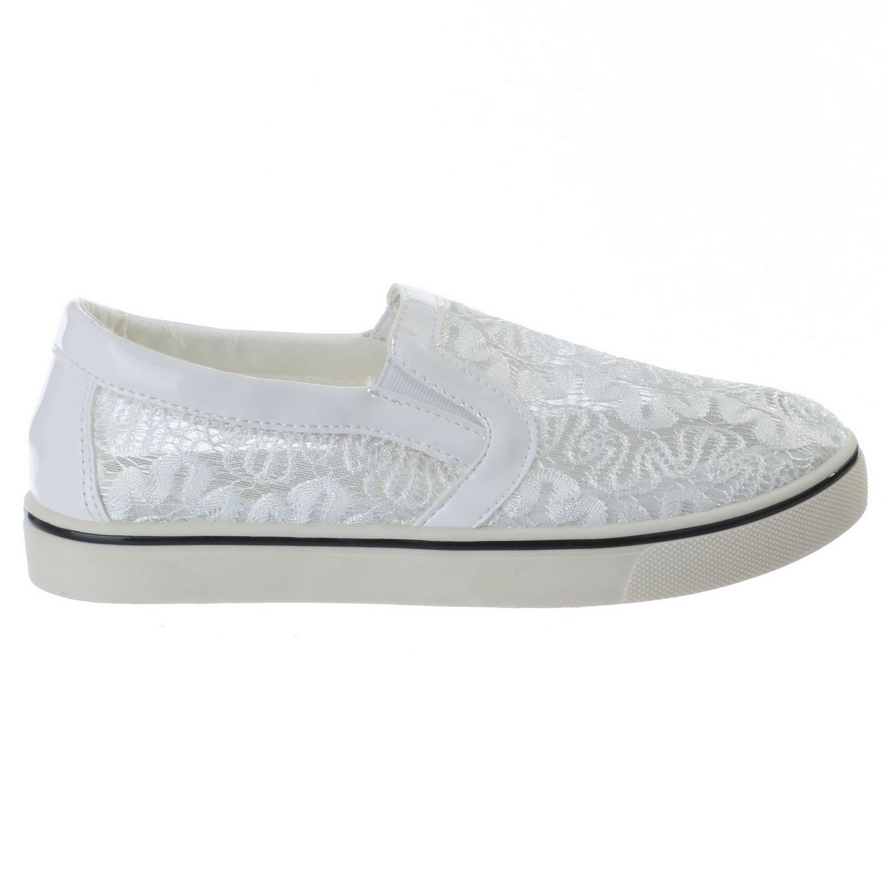 WOMENS LADIES LACE LACEY CROCHET SHOES PLATFORM SLIP ON PUMPS SUMMER