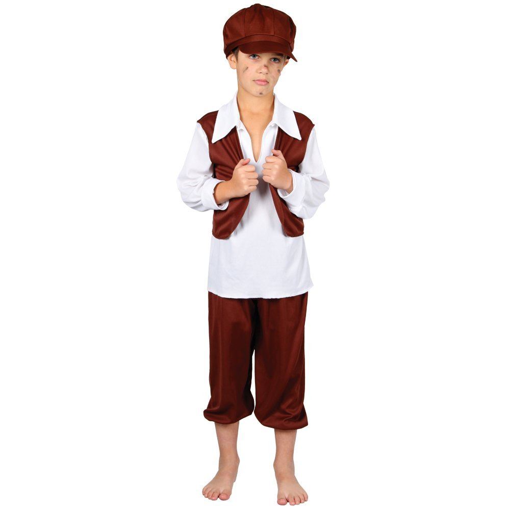 Chimney Sweep Victorian Poor Boy Fancy Dress Kids Costume Book