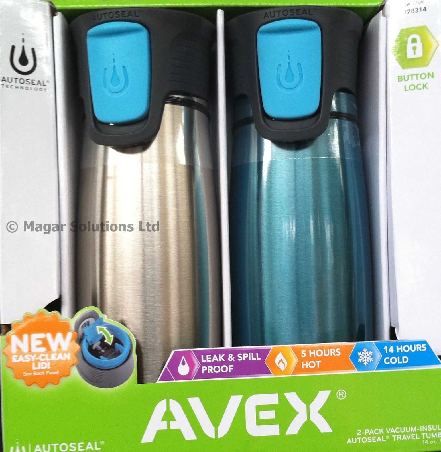 Avex by Contigo/Ignite Stainless Steel/Ocean Blue Autoseal Travel Mugs