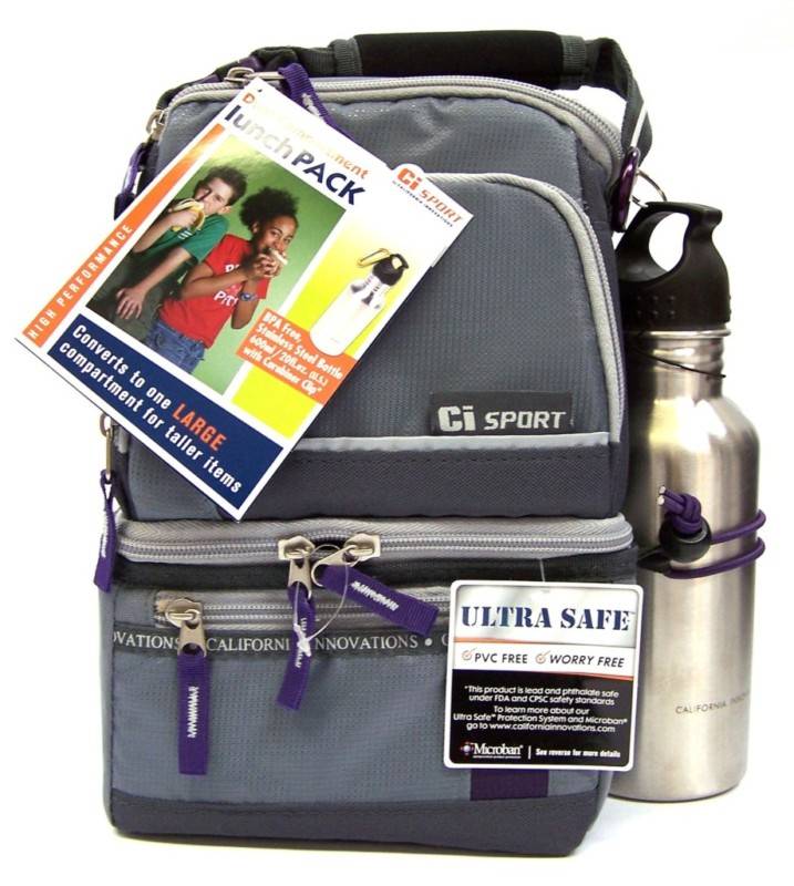 CI Sport Dual Compartment Lunch Bag/Box 600ml Stainless Steel Bottle eBay