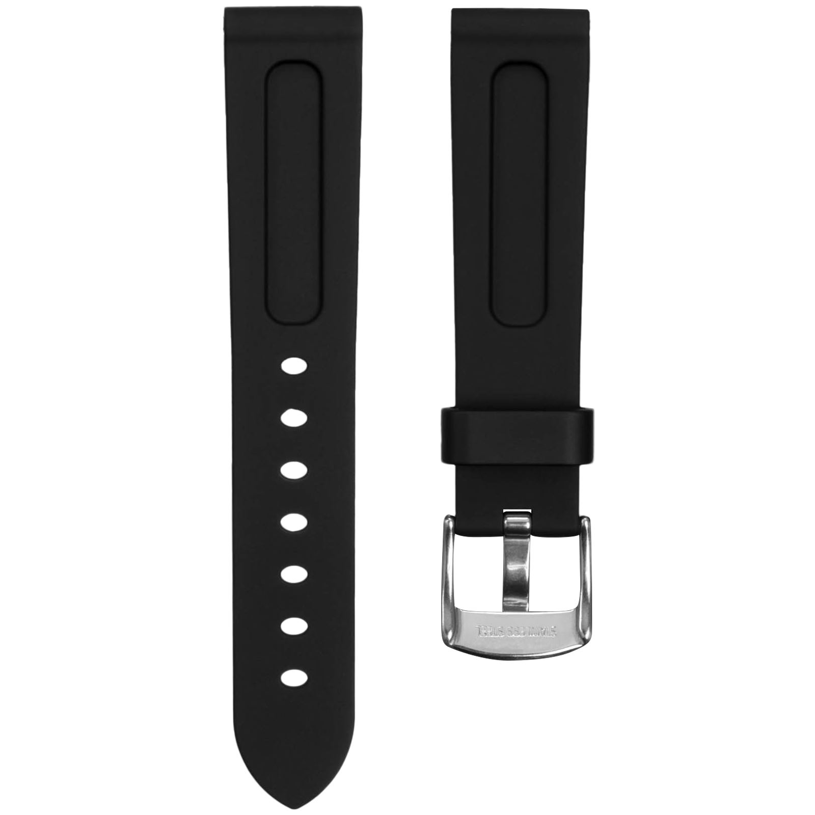 Black Italian Diver Style PU Rubber Watch Strap ZULUDIVER® 20mm 22mm 24mm - Imagen 22 de 22